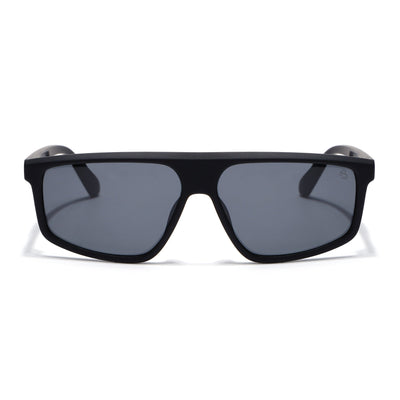 Eyejack Crossline Black Rectangle Polarized Sunglasses for Men & Women (1902PCL2057)