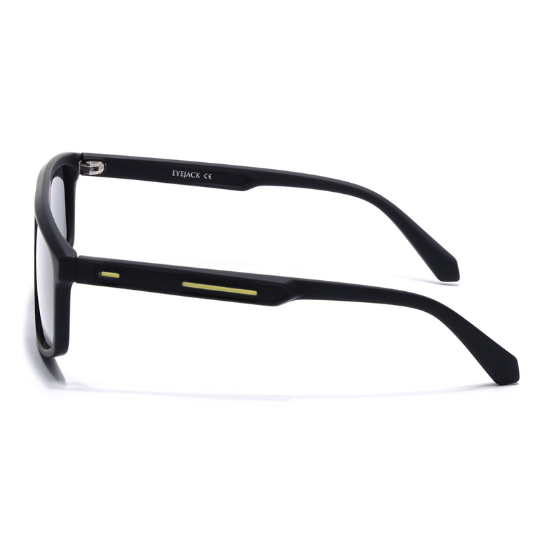 Eyejack Crossline Black Rectangle Polarized Sunglasses for Men & Women (1902PCL2057)