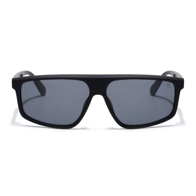 Eyejack Crossline Black Rectangle Polarized Sunglasses for Men & Women (1902PCL2058)