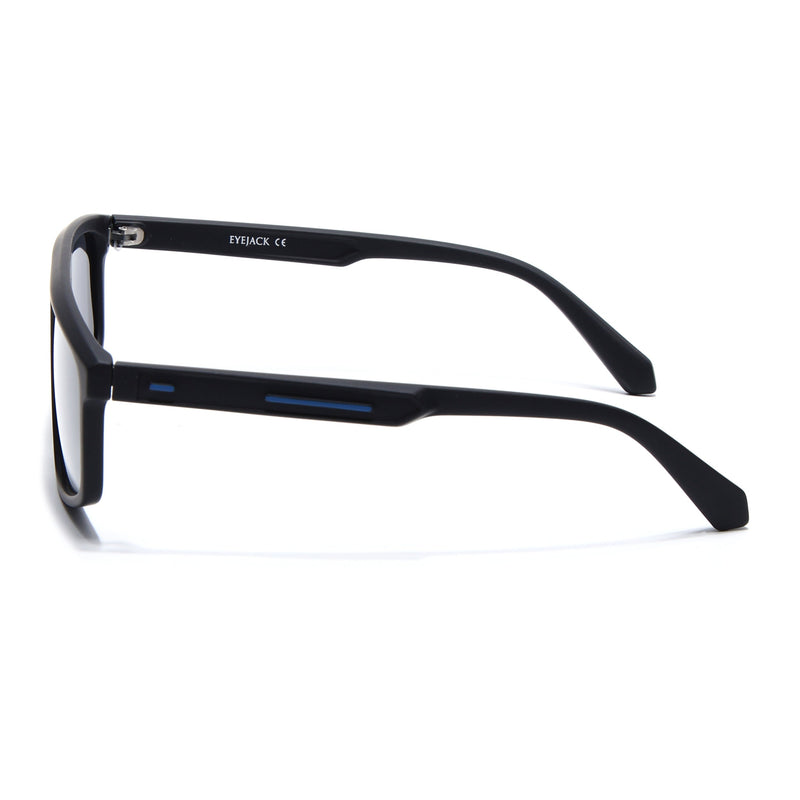 Eyejack Crossline Black Rectangle Polarized Sunglasses for Men & Women (1902PCL2058)