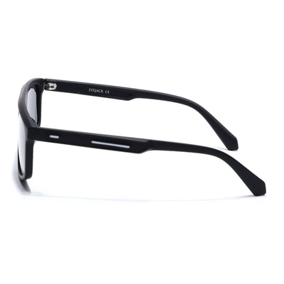 Eyejack Crossline Black Rectangle Polarized Sunglasses for Men & Women (1902PCL2059)