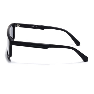 Eyejack Crossline Black Rectangle Polarized Sunglasses for Men & Women (1902PCL2060)