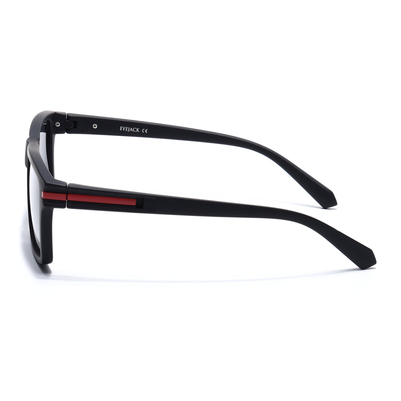 Eyejack Crossline Black & Red Square Polarized Sunglasses for Men & Women (1903PCL2061)