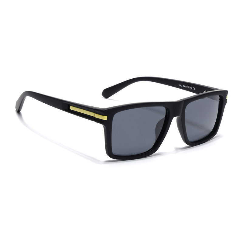 Eyejack Crossline Black & Yellow Square Polarized Sunglasses for Men & Women (1903PCL2062)