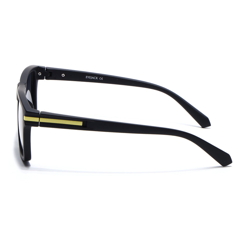 Eyejack Crossline Black & Yellow Square Polarized Sunglasses for Men & Women (1903PCL2062)