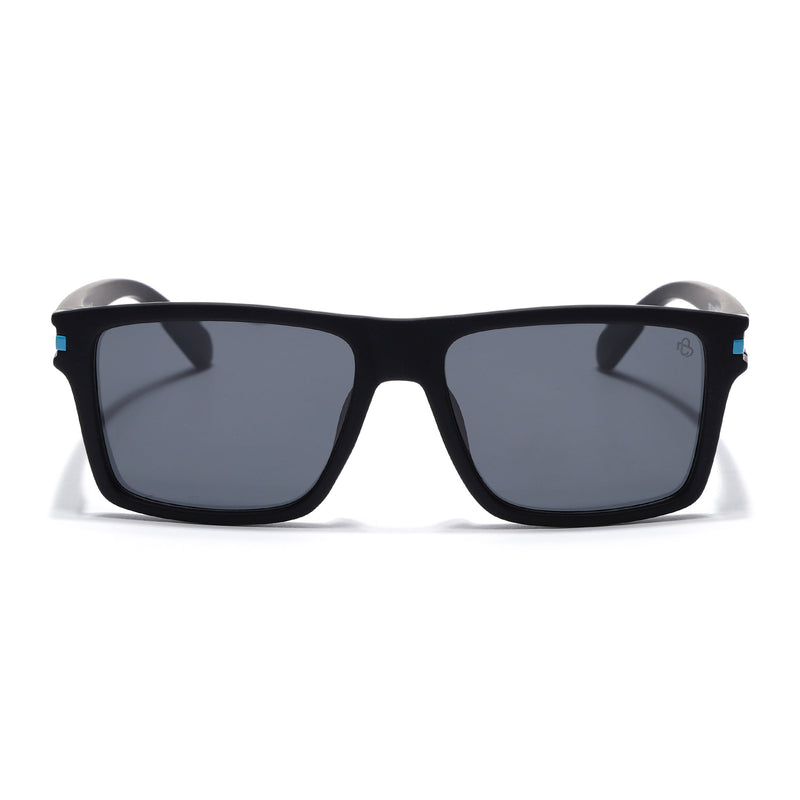 Eyejack Crossline Black & Blue Square Polarized Sunglasses for Men & Women (1903PCL2063)