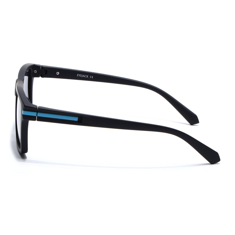 Eyejack Crossline Black & Blue Square Polarized Sunglasses for Men & Women (1903PCL2063)