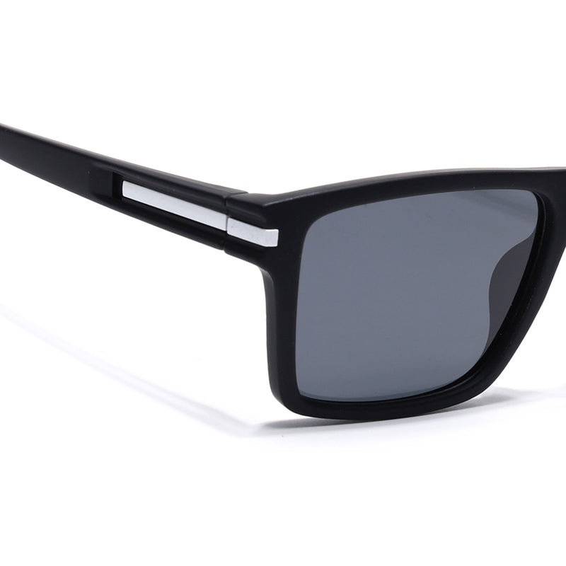 Eyejack Crossline Black & White Square Polarized Sunglasses for Men & Women (1903PCL2064)
