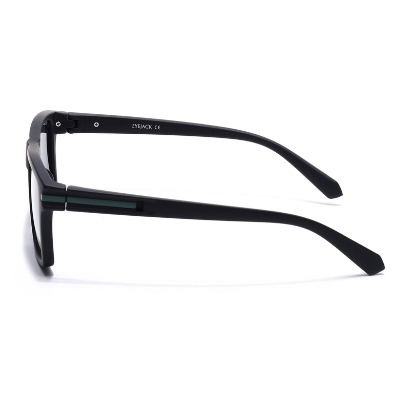 Eyejack Crossline Black & Green Square Polarized Sunglasses for Men & Women (1903PCL2065)