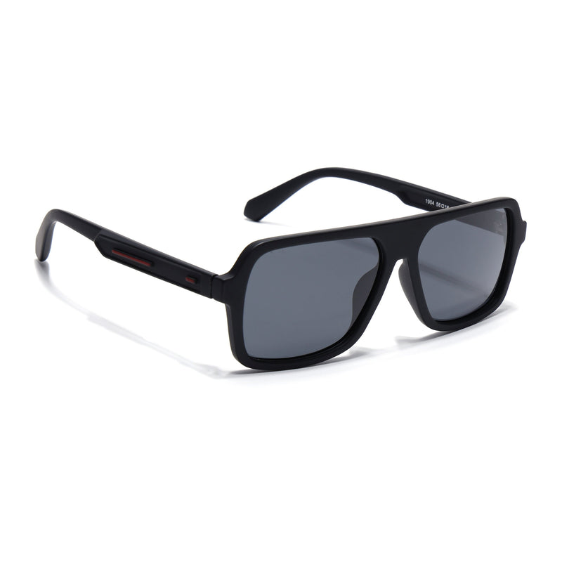 Eyejack Crossline Black Wayfarer Polarized Sunglasses for Men & Women (1904PCL2066)
