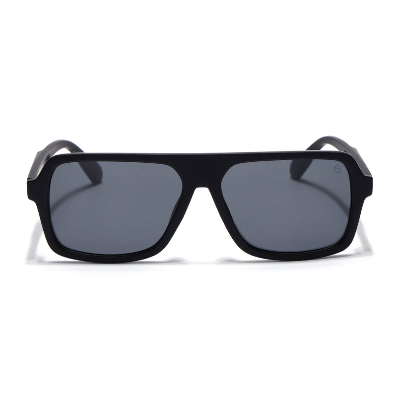 Eyejack Crossline Black Wayfarer Polarized Sunglasses for Men & Women (1904PCL2066)