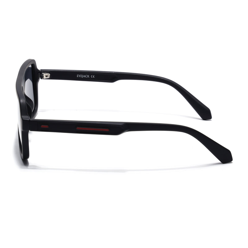 Eyejack Crossline Black Wayfarer Polarized Sunglasses for Men & Women (1904PCL2066)