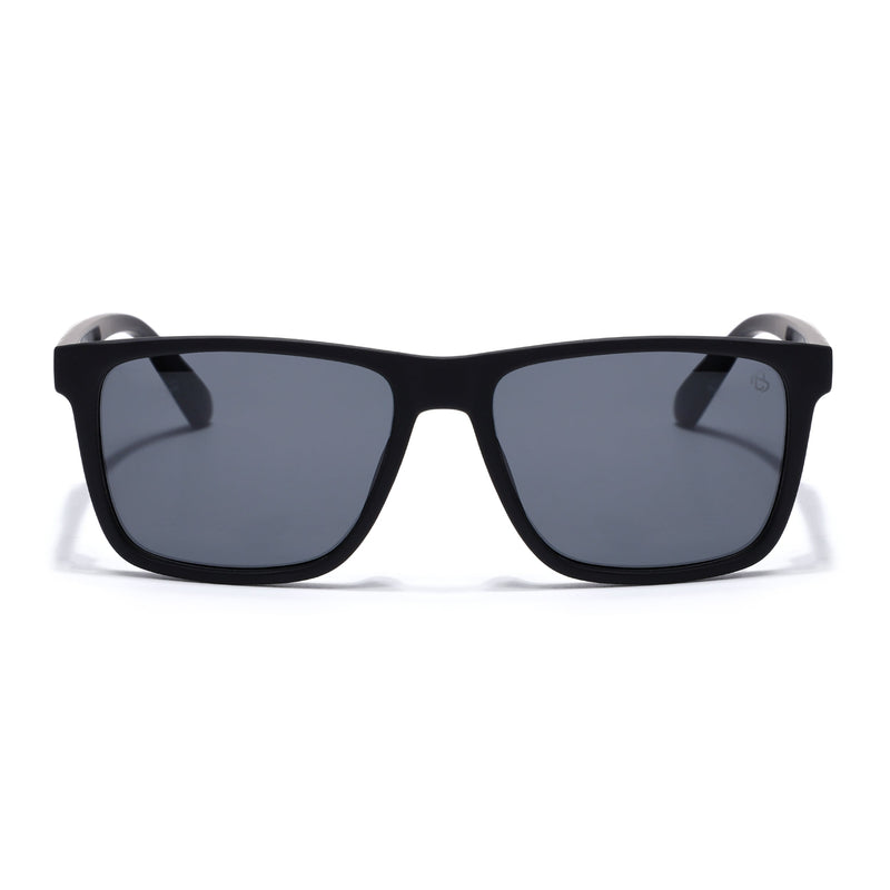 Eyejack Crossline Black Square Polarized Sunglasses for Men & Women (1905PCL2071)