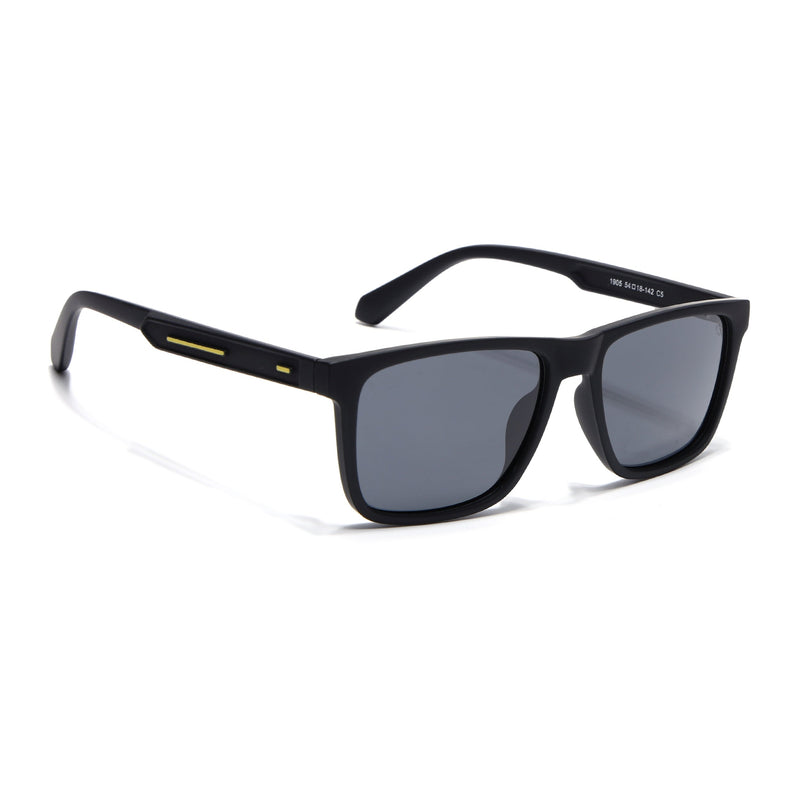 Eyejack Crossline Black Square Polarized Sunglasses for Men & Women (1905PCL2072)
