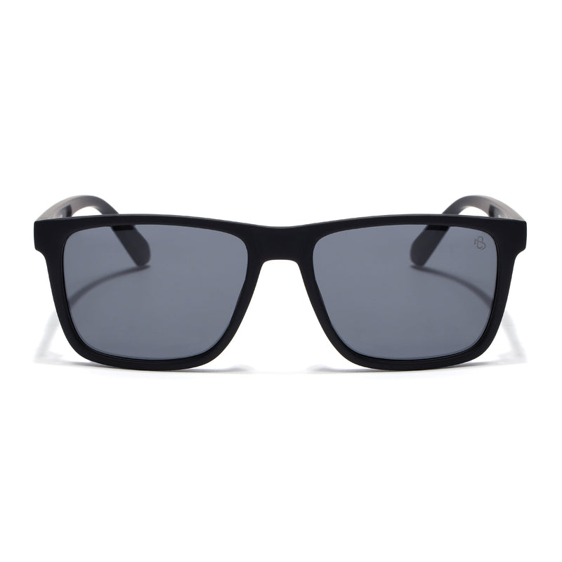 Eyejack Crossline Black Square Polarized Sunglasses for Men & Women (1905PCL2072)
