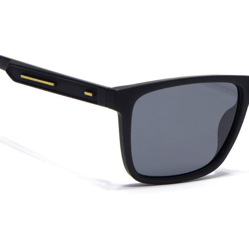 Eyejack Crossline Black Square Polarized Sunglasses for Men & Women (1905PCL2072)