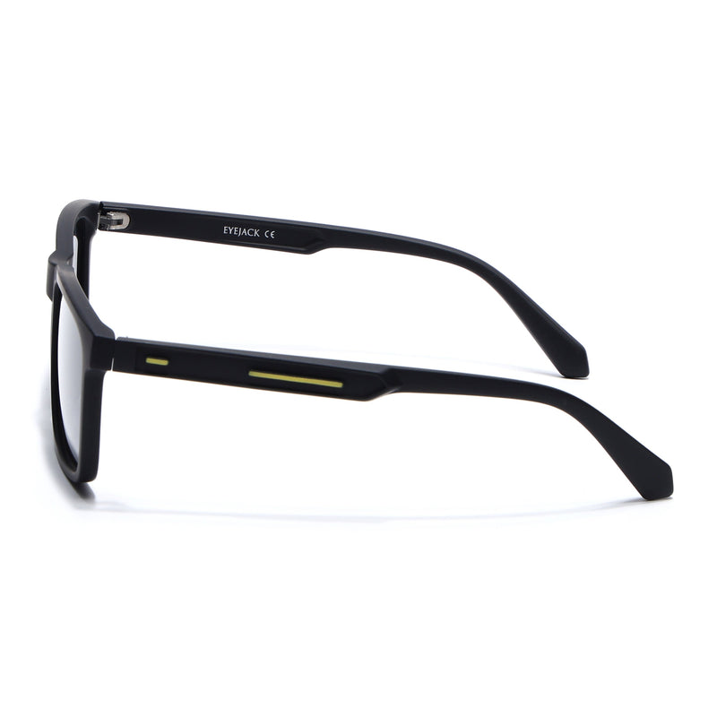 Eyejack Crossline Black Square Polarized Sunglasses for Men & Women (1905PCL2072)