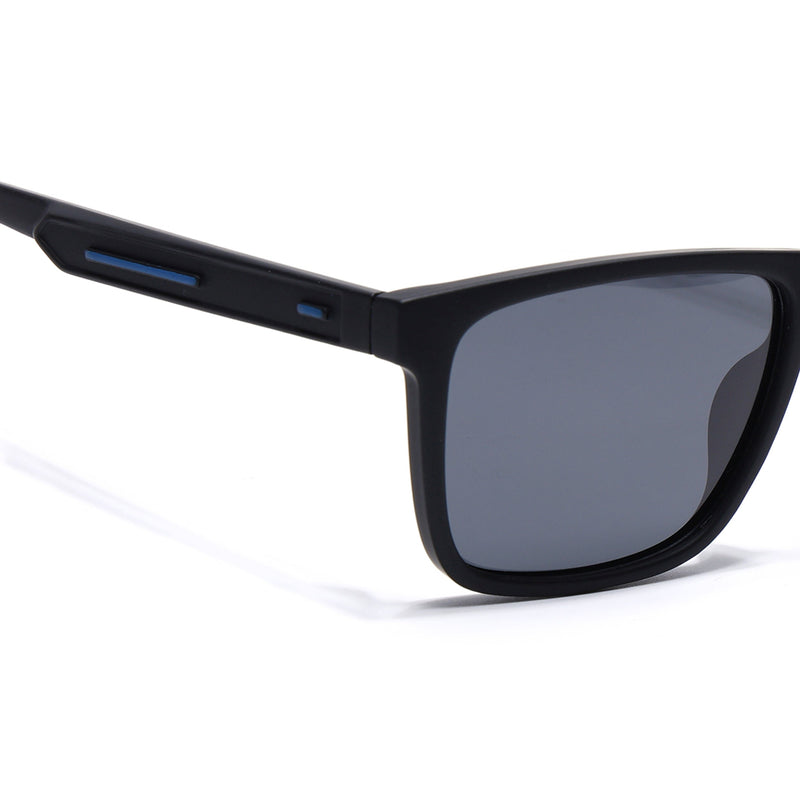 Eyejack Crossline Black Square Polarized Sunglasses for Men & Women (1905PCL2073)
