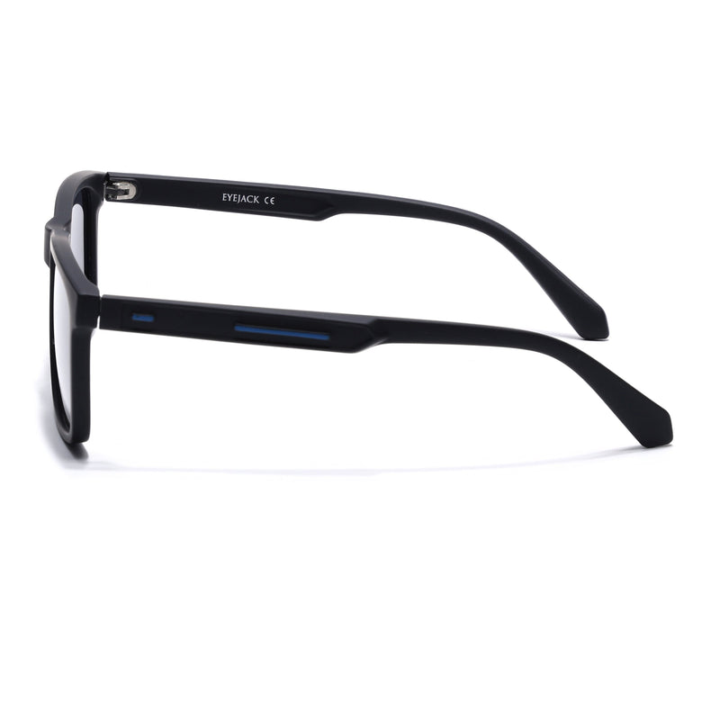 Eyejack Crossline Black Square Polarized Sunglasses for Men & Women (1905PCL2073)