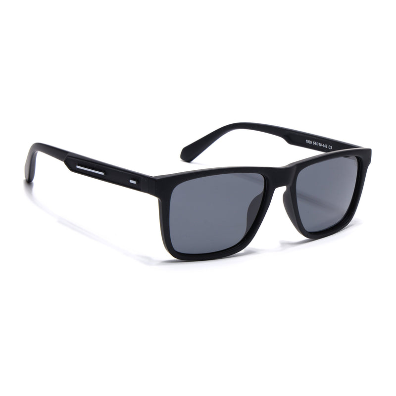 Eyejack Crossline Black Square Polarized Sunglasses for Men & Women (1905PCL2074)