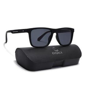 Eyejack Crossline Black Square Polarized Sunglasses for Men & Women (1905PCL2074)