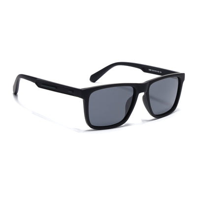 Eyejack Crossline Black Square Polarized Sunglasses for Men & Women (1905PCL2075)