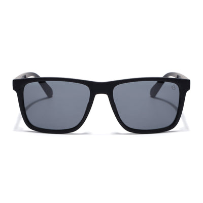 Eyejack Crossline Black Square Polarized Sunglasses for Men & Women (1905PCL2075)