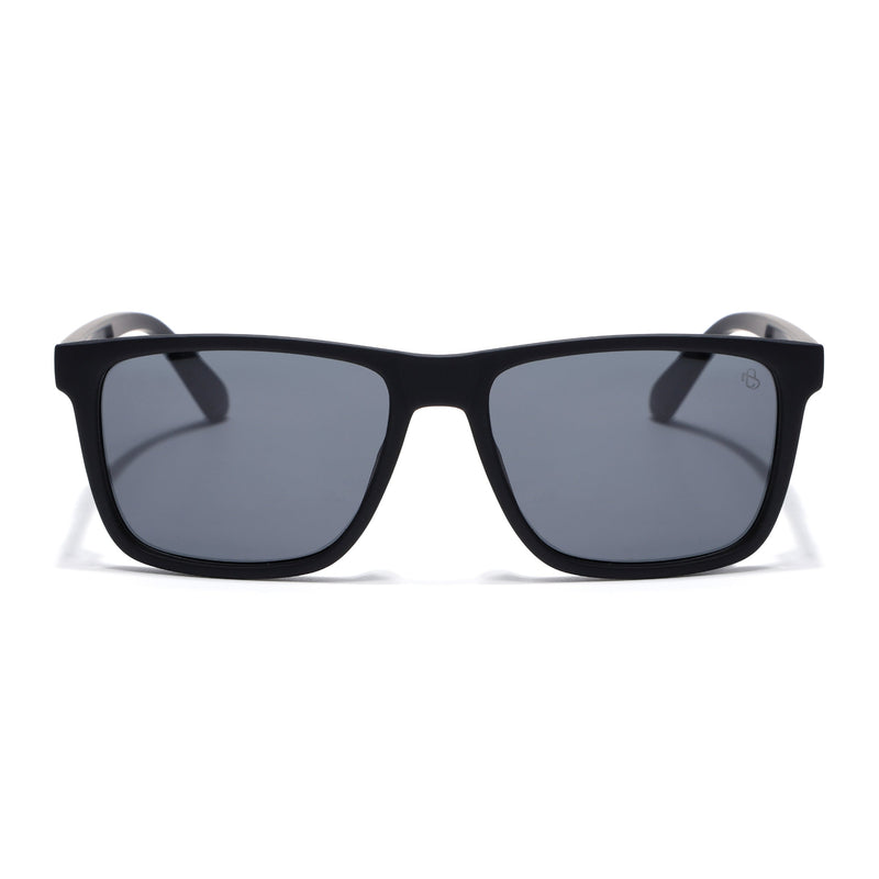 Eyejack Crossline Black Square Polarized Sunglasses for Men & Women (1905PCL2075)