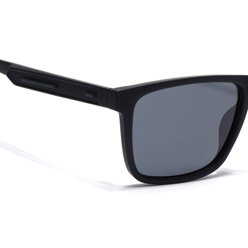 Eyejack Crossline Black Square Polarized Sunglasses for Men & Women (1905PCL2075)