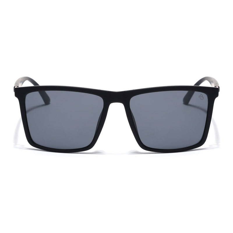 Eyejack Crossline Black Square Polarized Sunglasses for Men & Women (1906PCL2076)