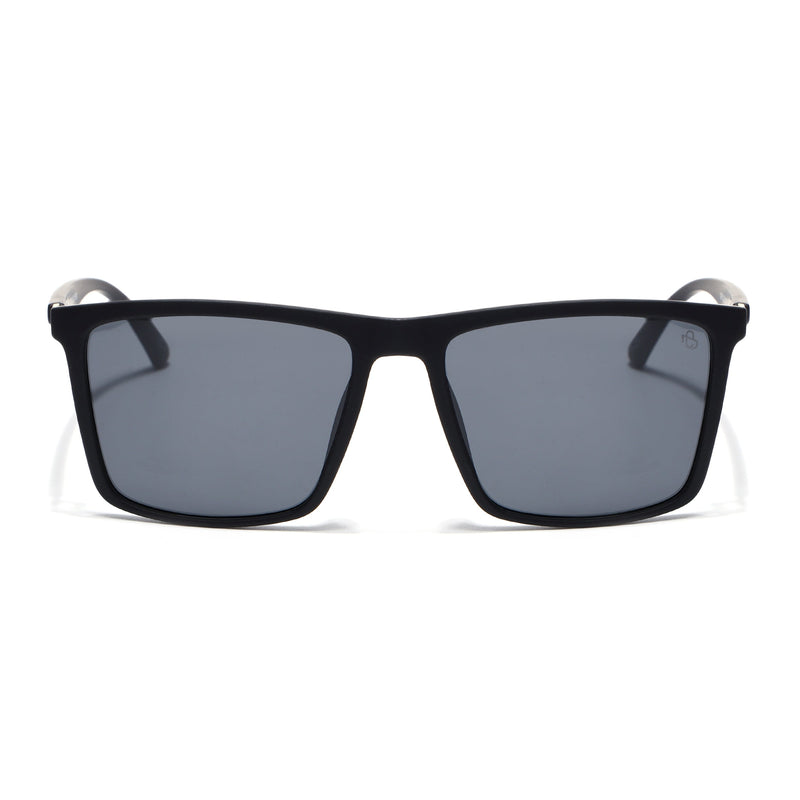 Eyejack Crossline Black Square Polarized Sunglasses for Men & Women (1906PCL2077)