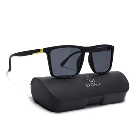 Eyejack Crossline Black Square Polarized Sunglasses for Men & Women (1906PCL2077)