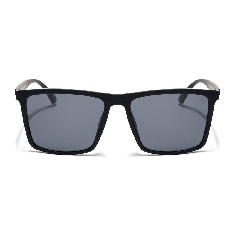 Eyejack Crossline Black Square Polarized Sunglasses for Men & Women (1906PCL2078)