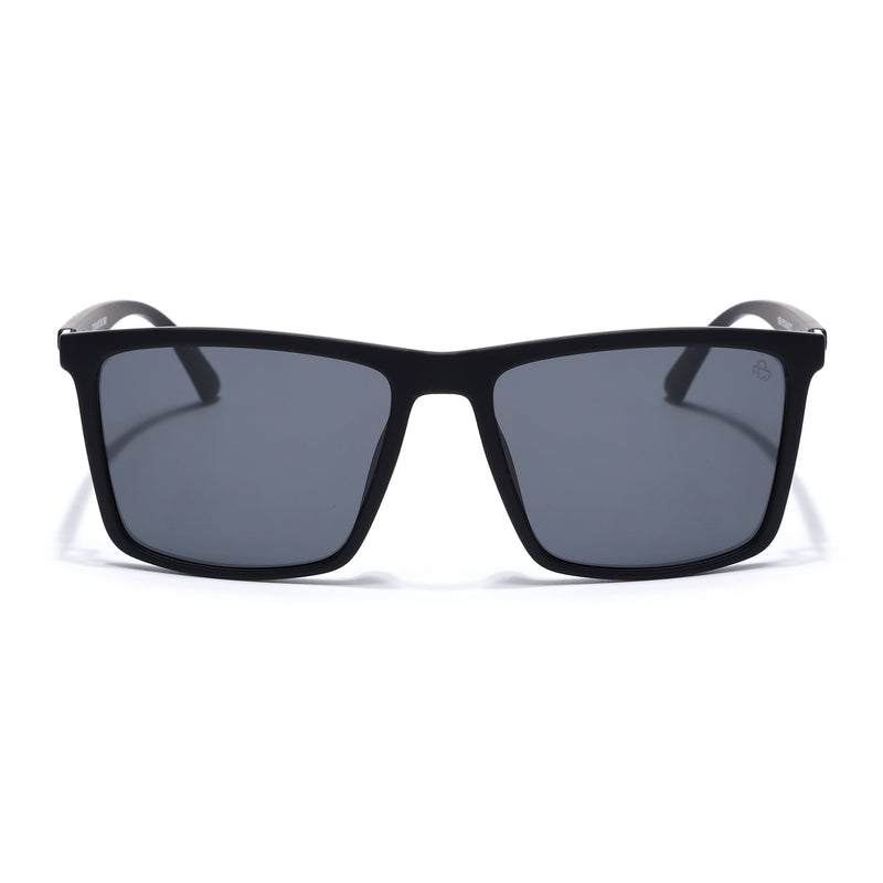 Eyejack Crossline Black Square Polarized Sunglasses for Men & Women (1906PCL2079)