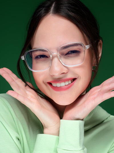 Voyage Air Transparent Square Eyeglasses for Men & Women (901MG4384-C2)