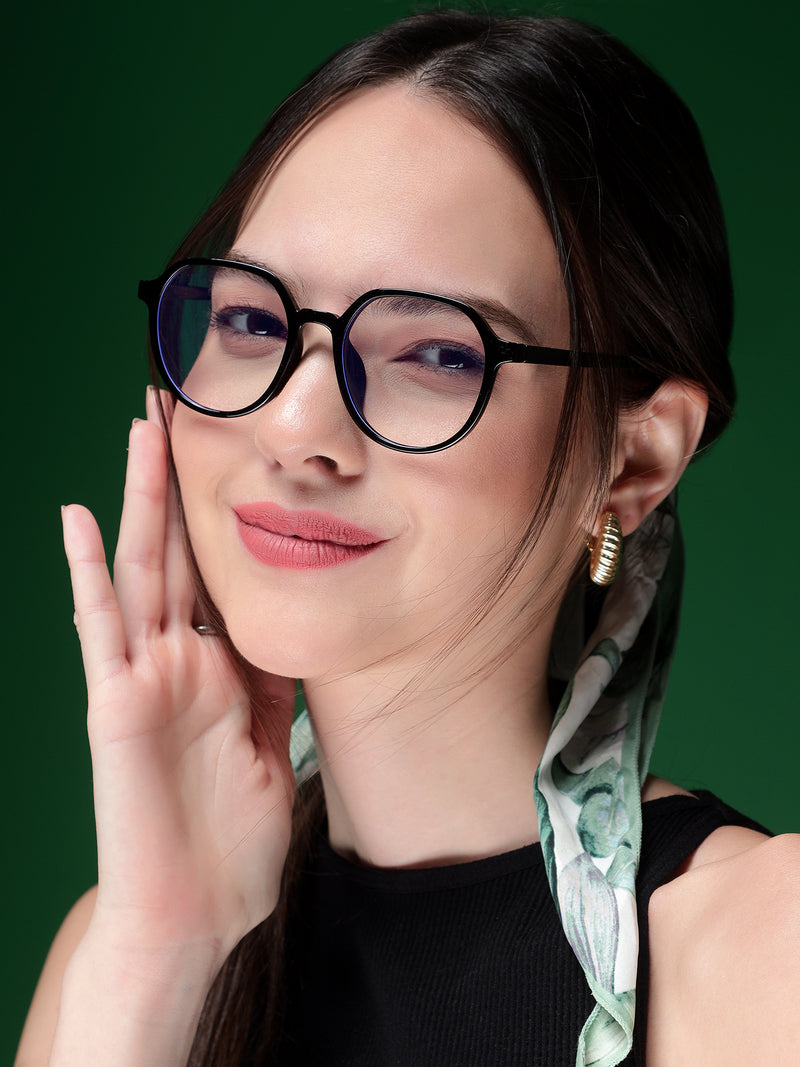 Voyage Air Black Round Eyeglasses for Men & Women (902MG4387-C1)