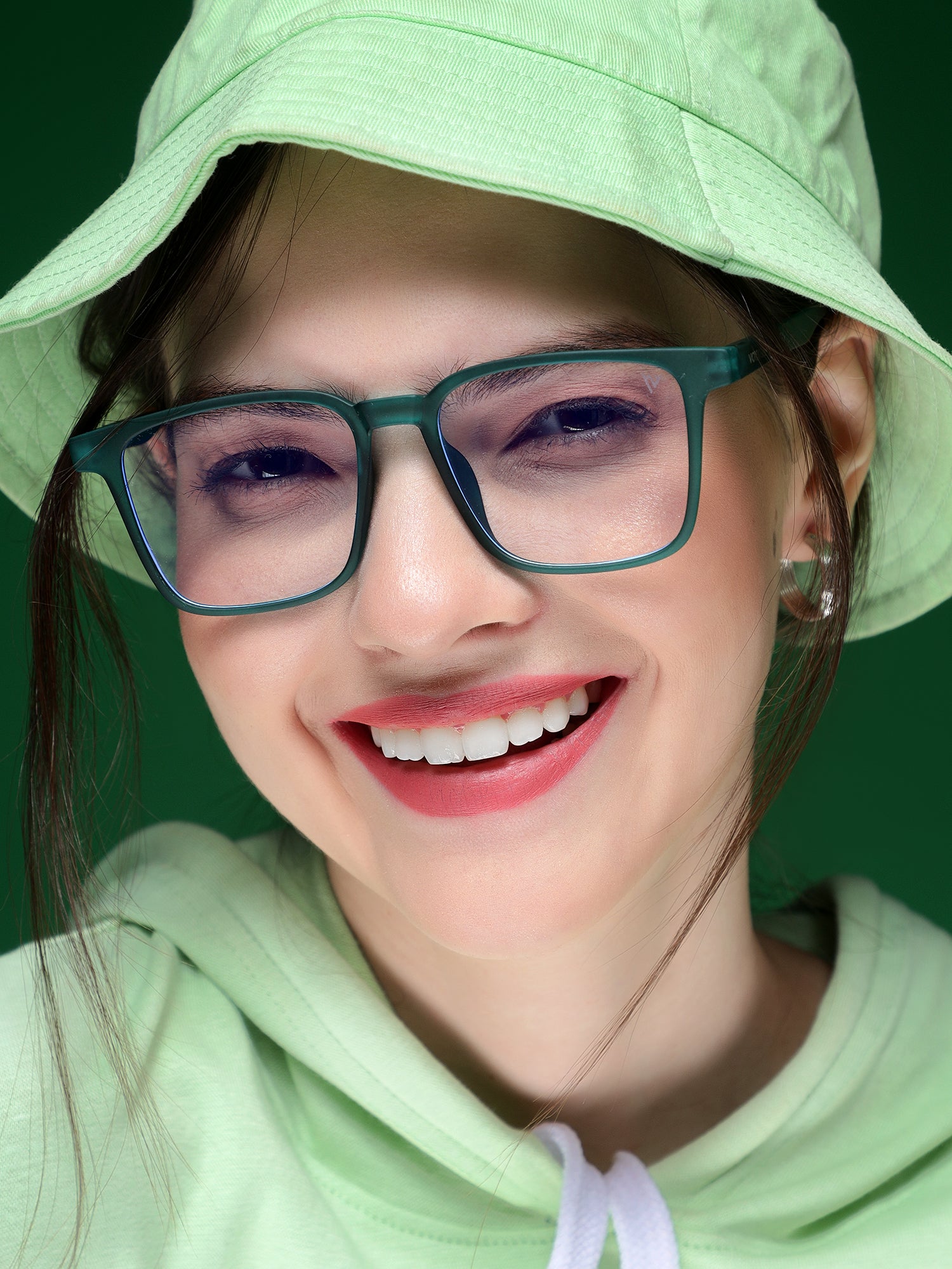 Voyage Air Green Square Eyeglasses for Men & Women (TR03MG4548-C3)