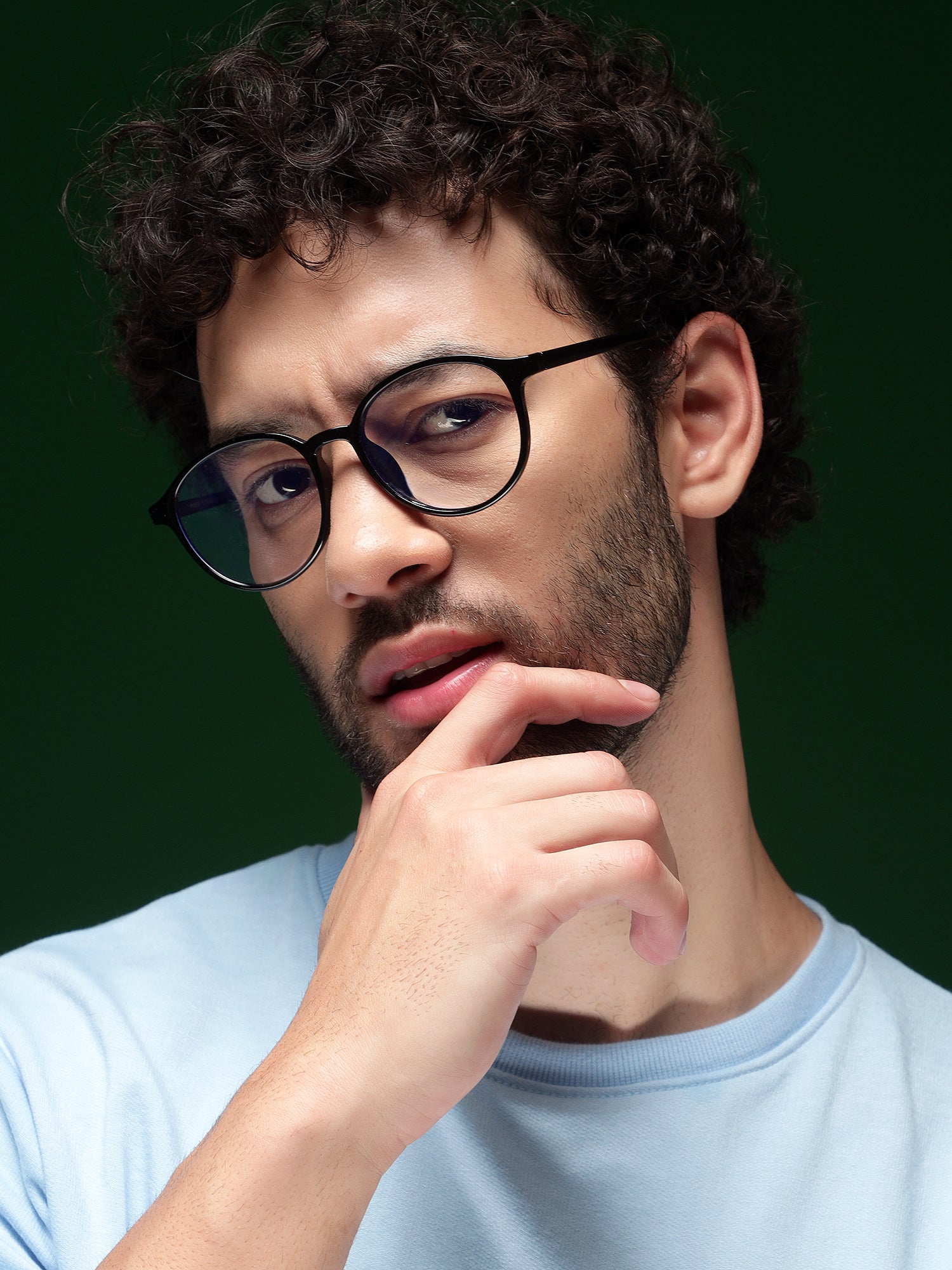 Voyage Air Black Round Eyeglasses for Men & Women (910MG4377-C1)