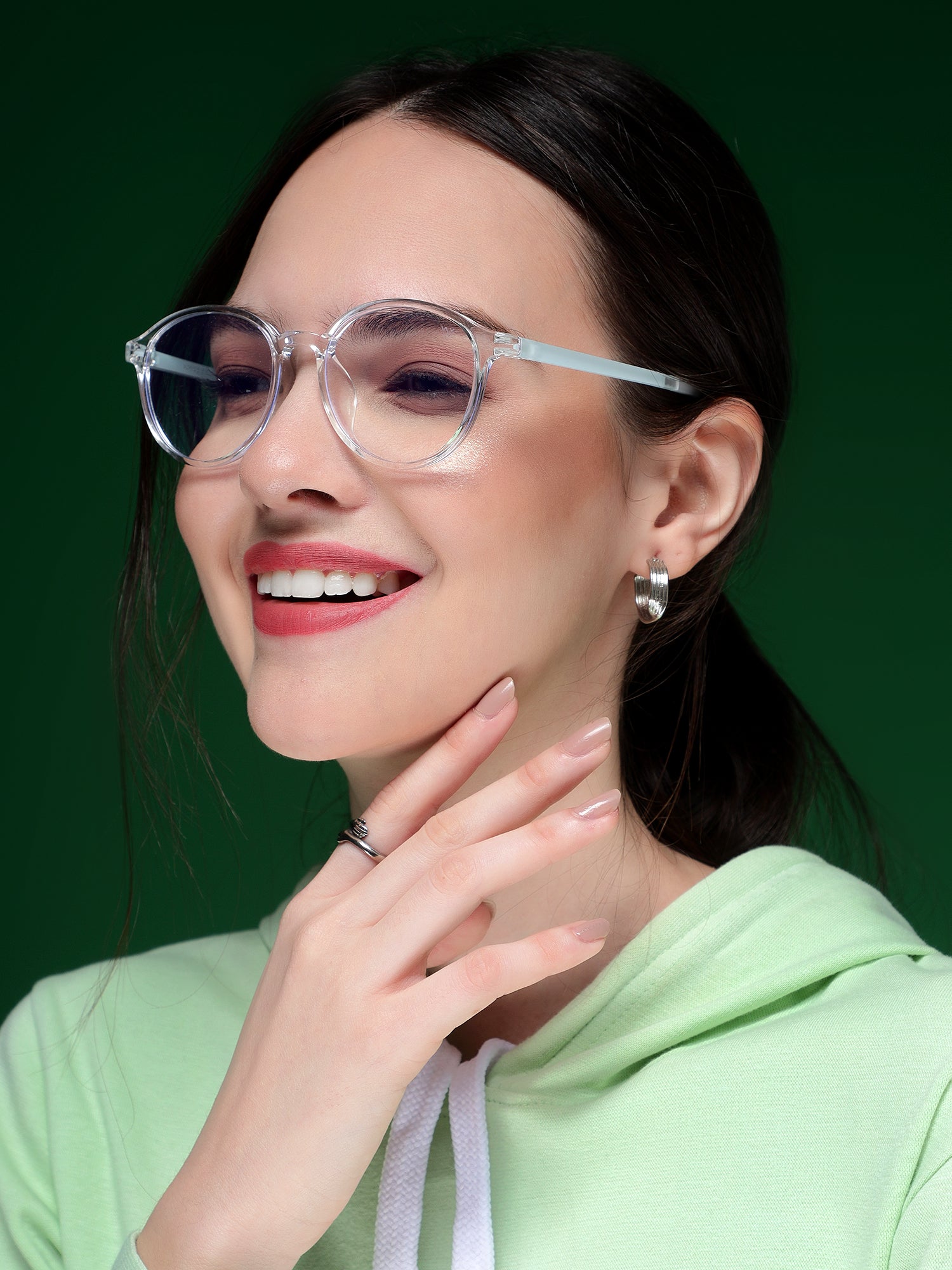 Voyage Air Transparent Round Eyeglasses for Men & Women (910MG4380-C3)