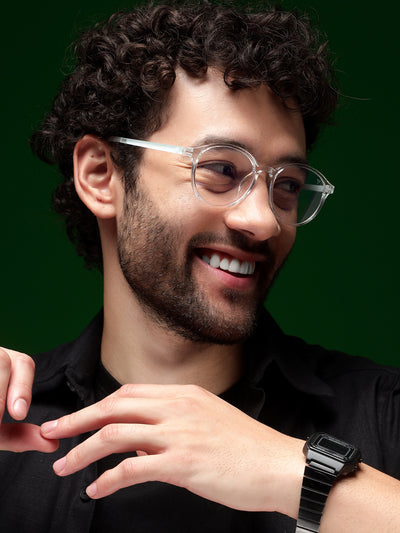 Voyage Air Transparent Round Eyeglasses for Men & Women (910MG4380-C3)