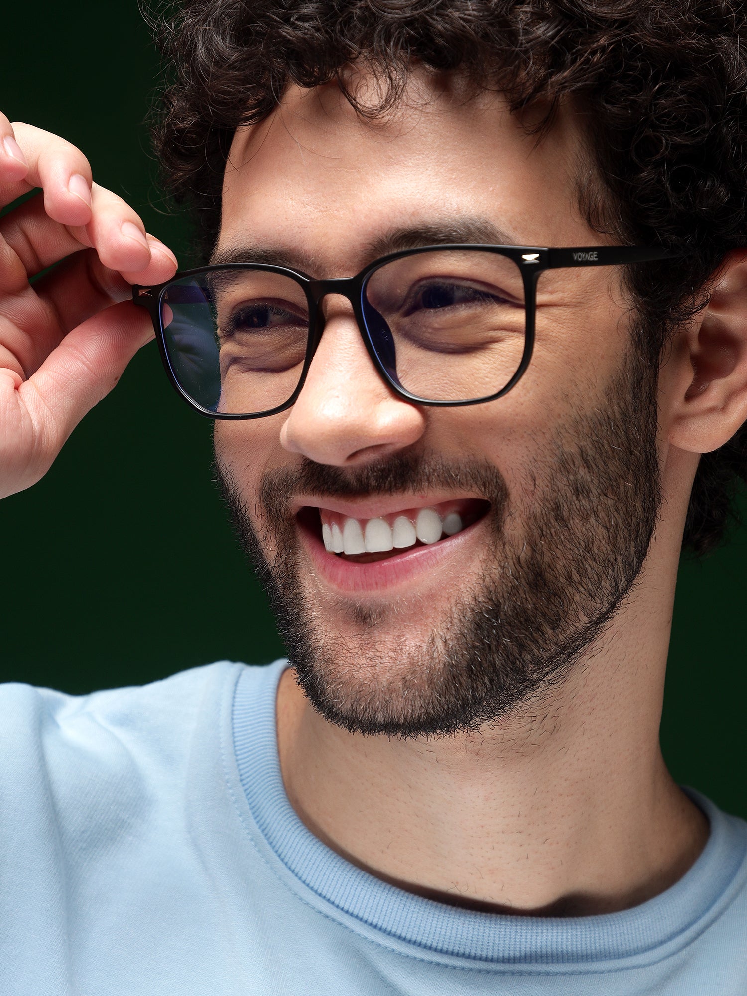 Voyage Air Matt Black Square Eyeglasses for Men & Women (88021MG4591-C3)