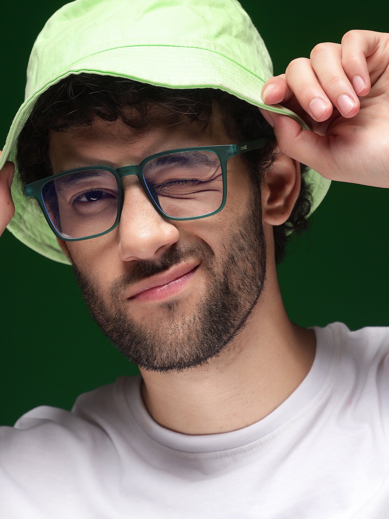 Voyage Air Green Square Eyeglasses for Men & Women (TR03MG4548-C3)