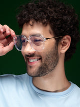 Voyage Glam Clear Oversize Eyeglasses for Men & Women (TR83027MG3853-C4)