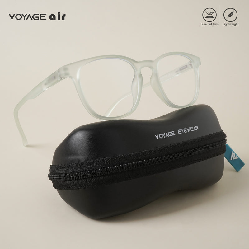 Voyage Air Light Green Square Eyeglasses for Men & Women (T011MG4732-C6)