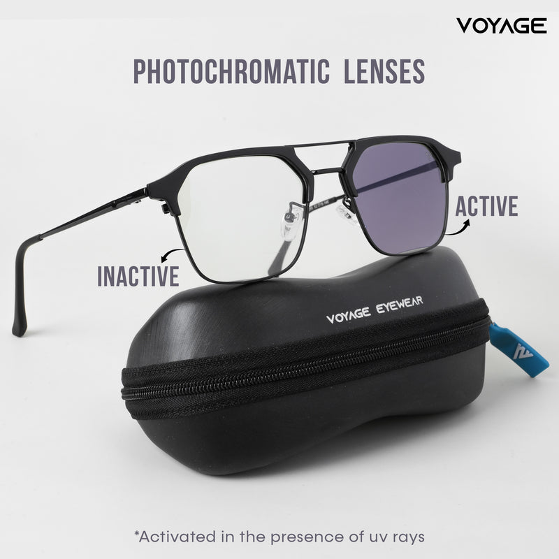 Voyage photochromic Black Wayfarer Eyeglasses for Men & Women (2295MG5077-C3)