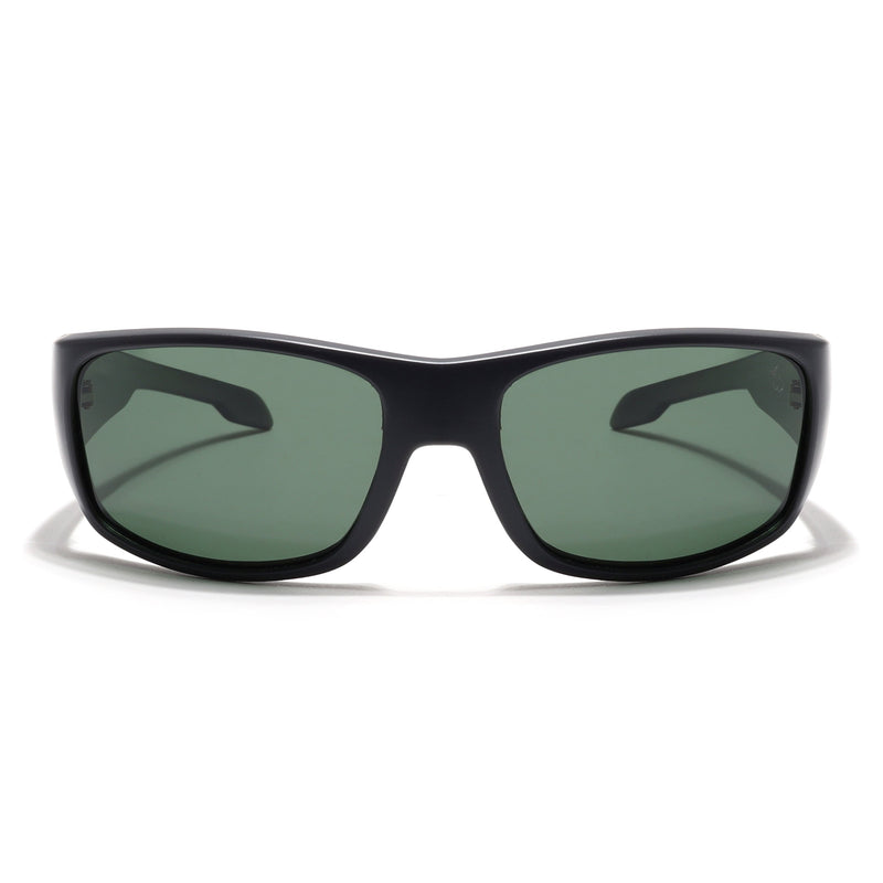 Eyejack Wrap Around Polarized Sunglasses for Men & Women (Green Lens | Grey Frame - 20212PCL541-C4)