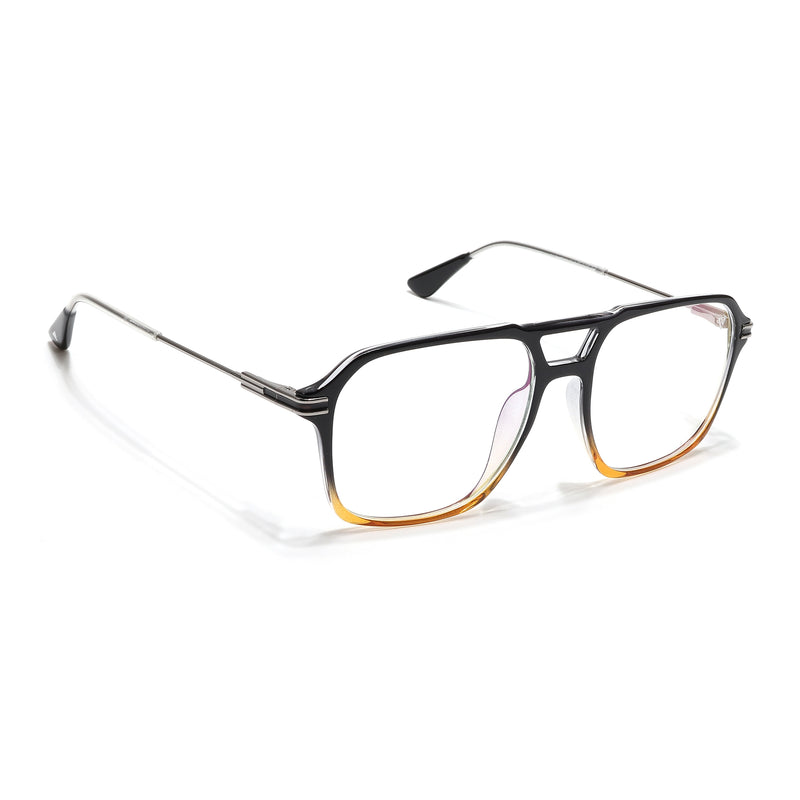 Voyage Zentrix Black & Brown Square Metal Eyeglasses for Men & Women (2021SLMG6437-C4)