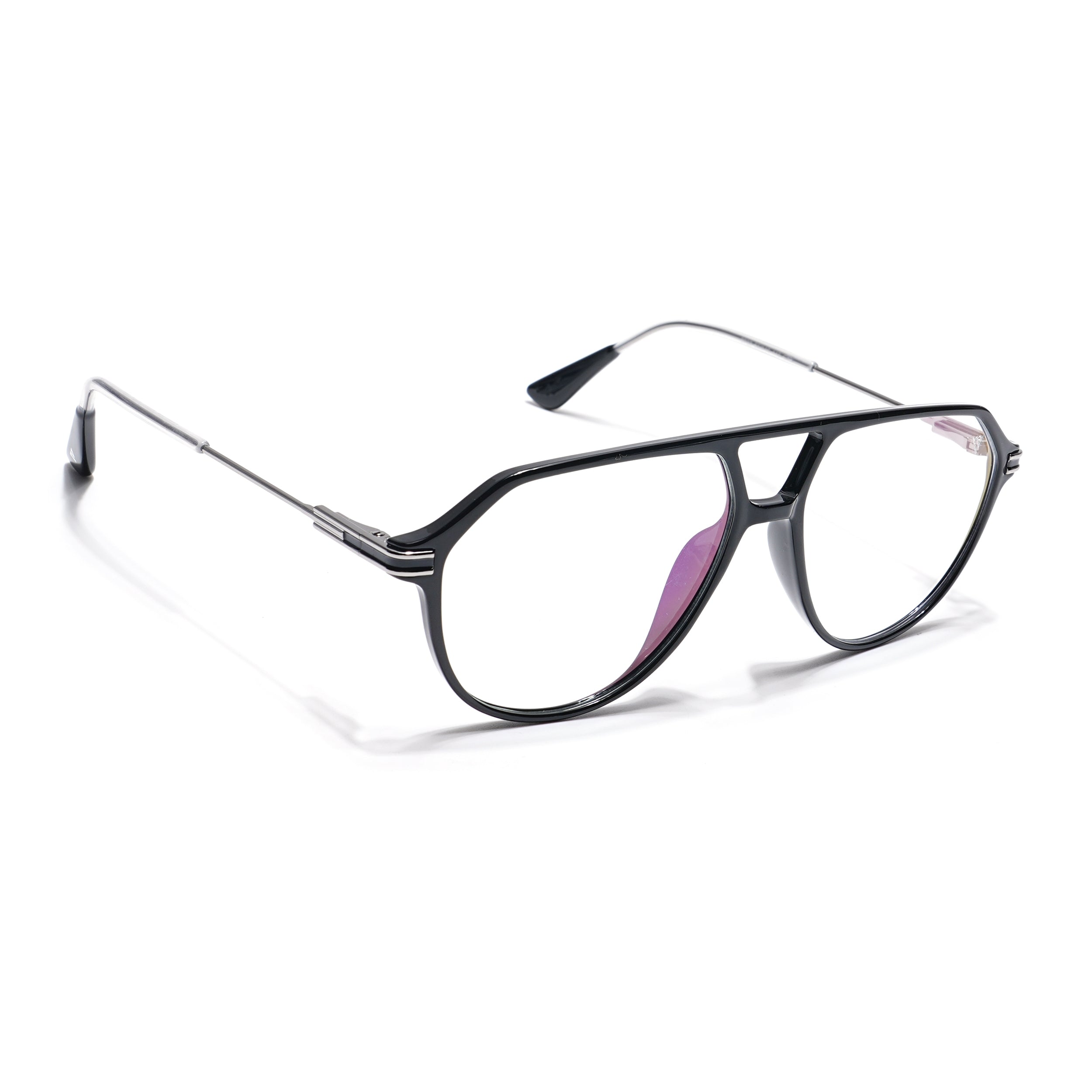 Voyage Visionary Select Shine Black Aviator Eyeglasses for Men & Women (2022SLMG6410-C6)