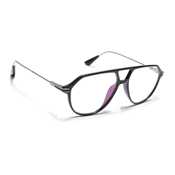 Voyage Visionary Select Shine Black Aviator Eyeglasses for Men & Women (2022SLMG6410-C6)