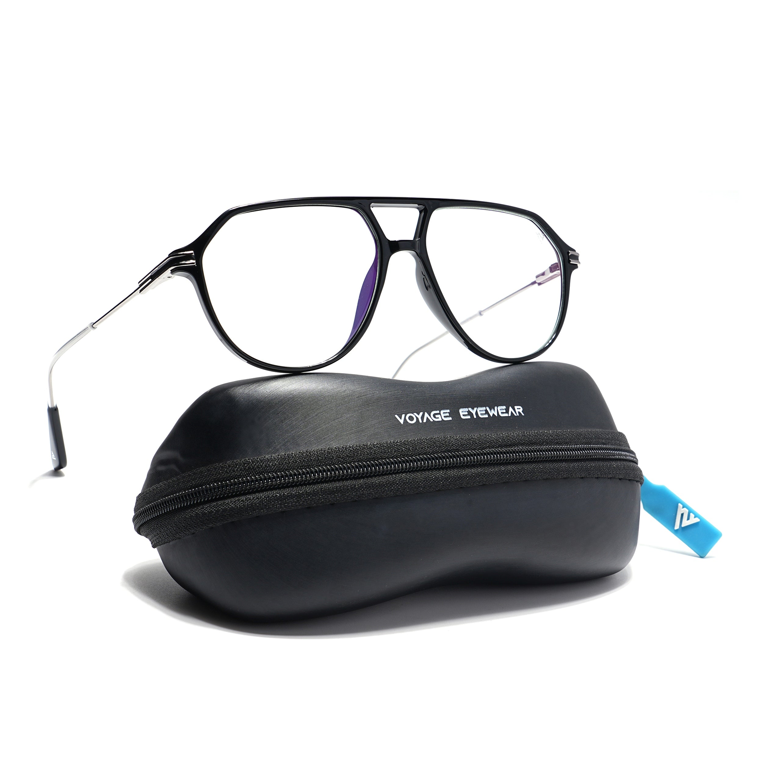 Voyage Visionary Select Shine Black Aviator Eyeglasses for Men & Women (2022SLMG6410-C6)